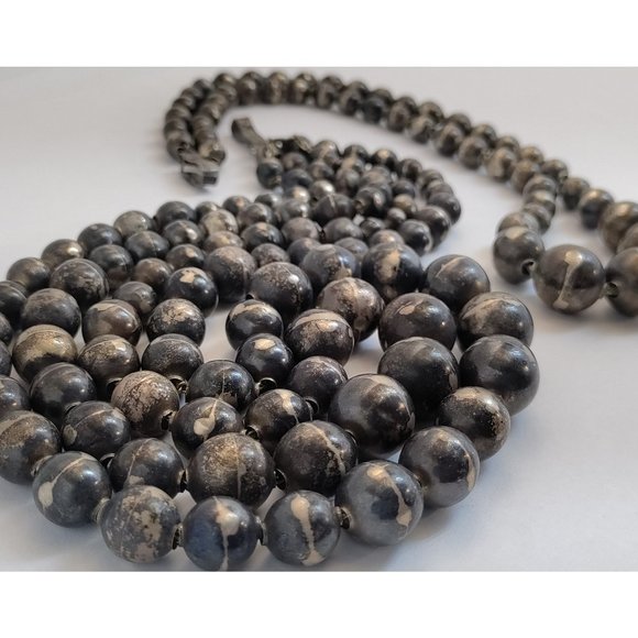 2 Vintage Sterling Silver Mexican Bead Necklaces